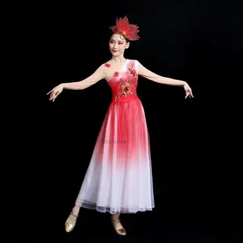 2022 tradicinės kinų hanfu suknelė nacionalinės gėlių siuvinėjimas atidarymo šokių suknelė senovės etape pasakų veiklos kostiumas