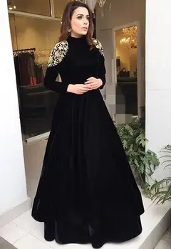 Rudenį, Žiemą musulmonų dubajus Suknelės Moterims ilgomis Rankovėmis Elegantiškas Vakare Chalatai Skraiste Africaine Femme Kaftan Abayas Vestidos